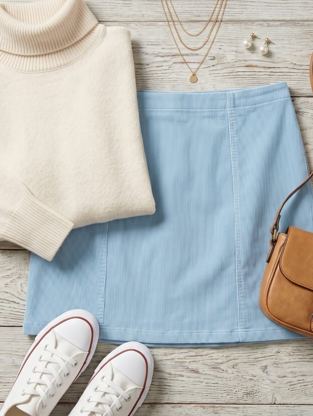 NWT! F21 Light Blue Corduroy Mini Skirt -  Classic Women's Skirt